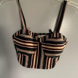 Two piece set - multicolor - black, light pink, tan, white, dark orange